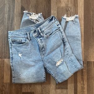 a.n.a Light Blue Distressed Boyfriend Jeans